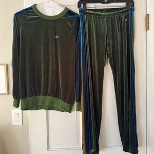 Aviator Nation Velour Set - Green